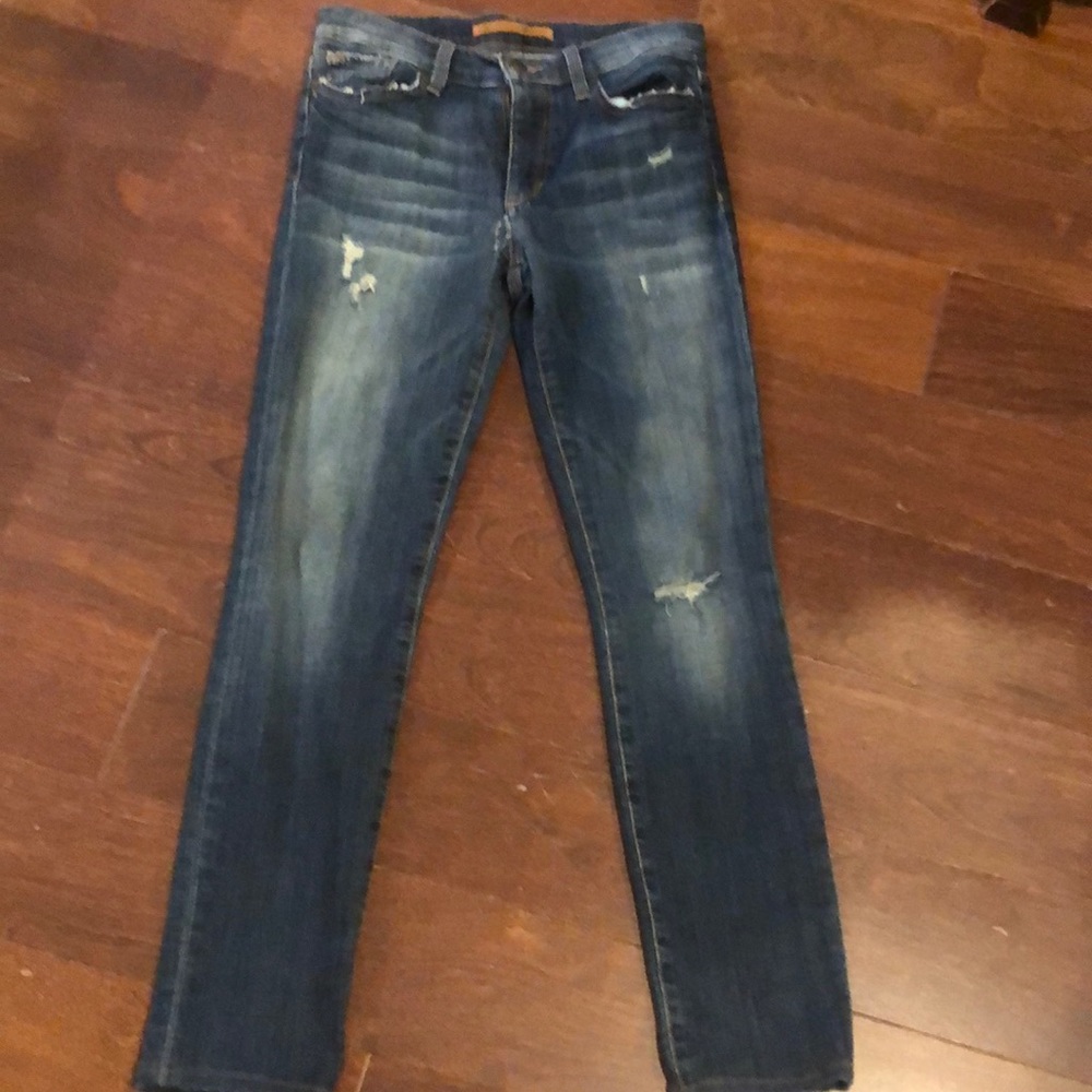 Women’s Dark Blue Distressed Skinny Jeans